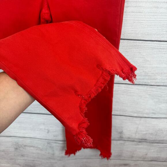 Vibrant Red Straight Leg Jeans - Picture 3 of 11